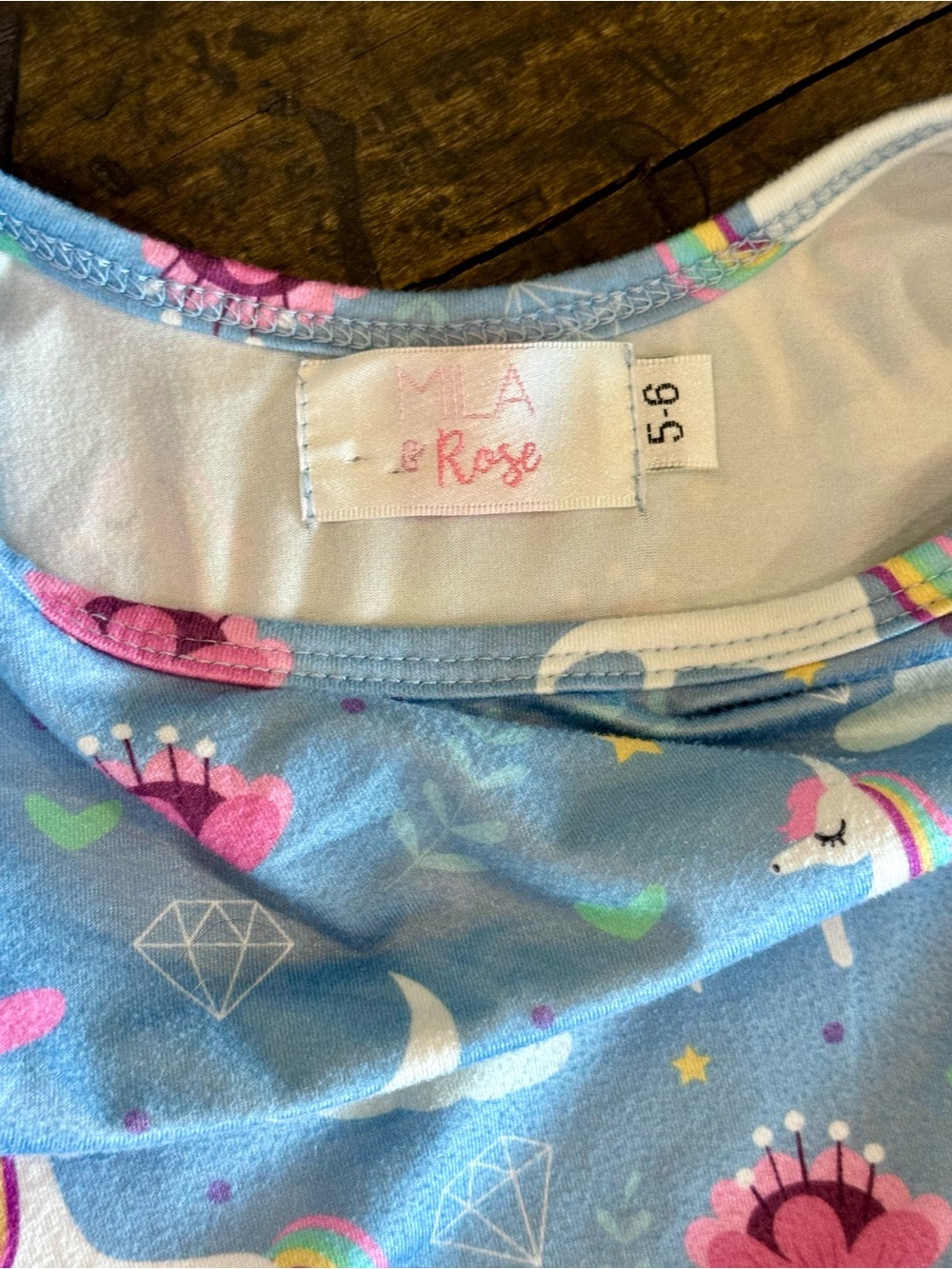 Unicorn Dress - Mila & Rose - Blue & Pink Girls Size 5-6 - Picture 5 of 7